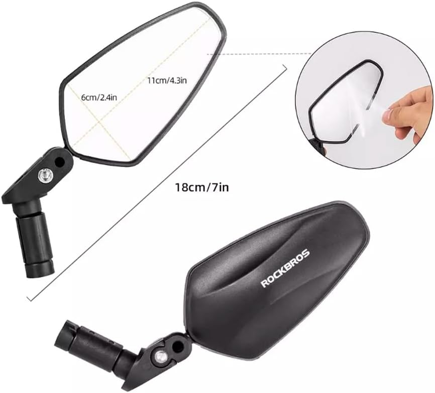 Espejo Retrovisor para Bicicleta, Montaje en Manillar, Rockbros