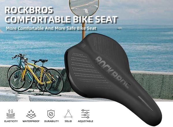 ROCKBROS Asiento de Bicicleta MTB, Antiprostático, Unisex