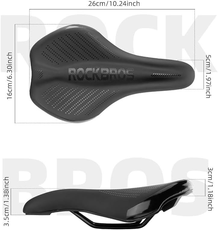 ROCKBROS Asiento de Bicicleta MTB, Antiprostático, Unisex