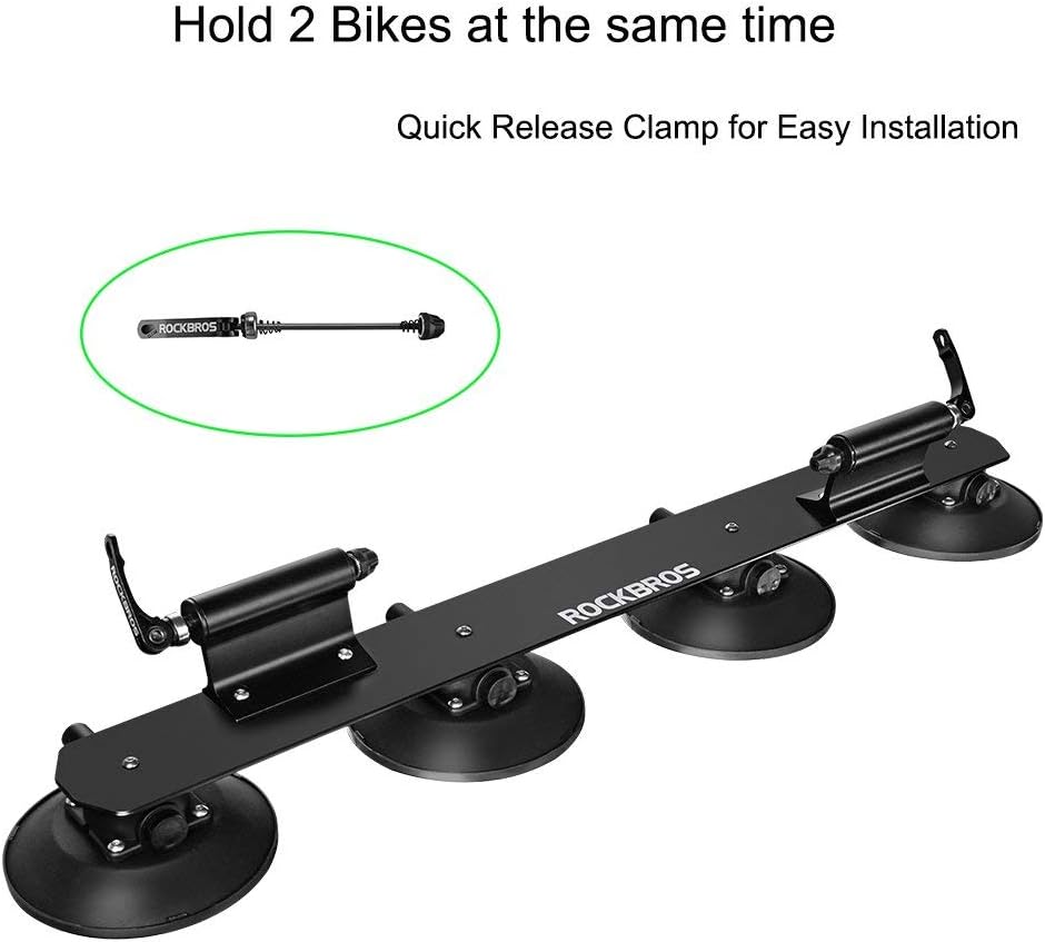 Portabicicletas De Techo Rockbros Con Ventosas Para 2 Bicis