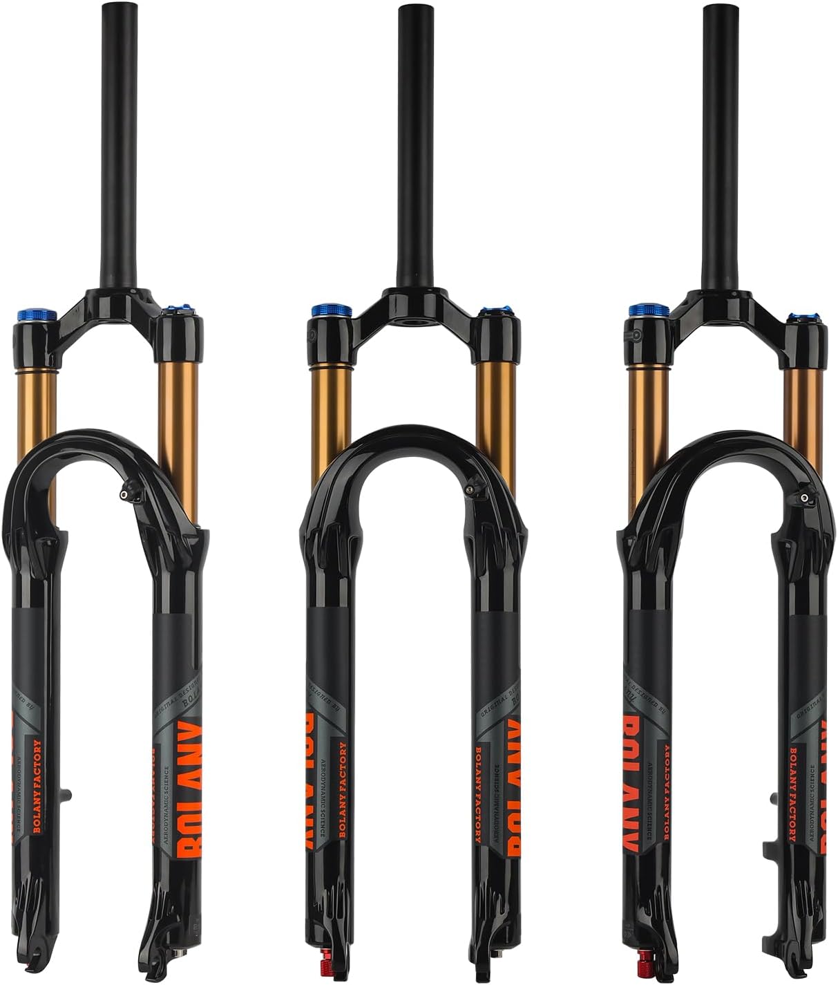 BOLANY - Horquilla de suspensión para bicicleta de 27,5/29 pulgadas, 120 mm, recorrido, 28,6 mm x 220 mm, dirección recta sin rosca, 9 mm, QR, 100 mm, versión de freno de disco de separación MTB