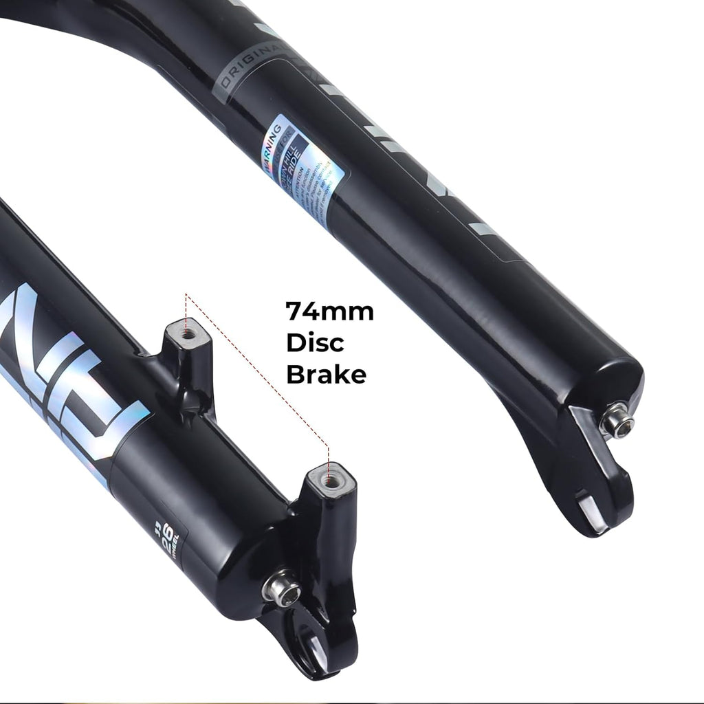 BOLANY - Horquilla de suspensión para bicicleta de 27,5/29 pulgadas, 120 mm, recorrido, 28,6 mm x 220 mm, dirección recta sin rosca, 9 mm, QR, 100 mm, versión de freno de disco de separación MTB