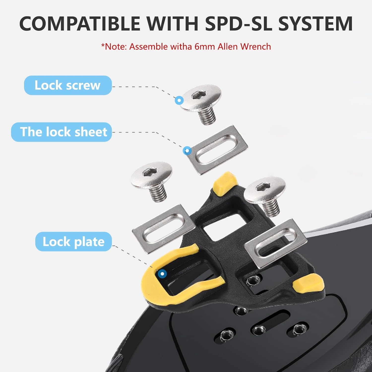 BOLANY Road Bike Pedals, SPD-SL Pedals Bicycle Clipless Sealed Bearing Nylon Lightweight Pedals Compatible with Shimano SPD-SL Cleats for Outdoor Indoor Cycling (9/16'')'