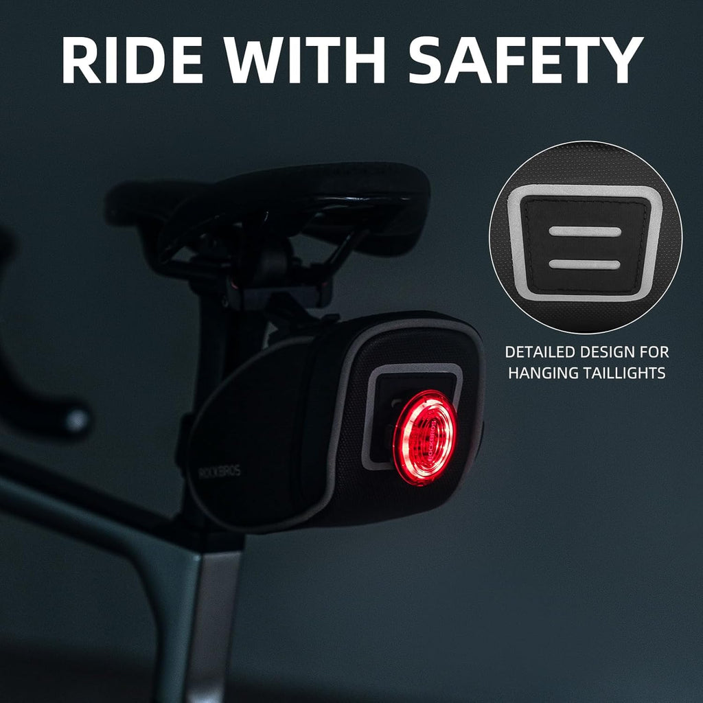 ROCKBROS - Bolsa de sillín para bicicleta, ligera, para ciclismo, almacenamiento de bicicleta, debajo del asiento para bicicleta de montaña y carretera