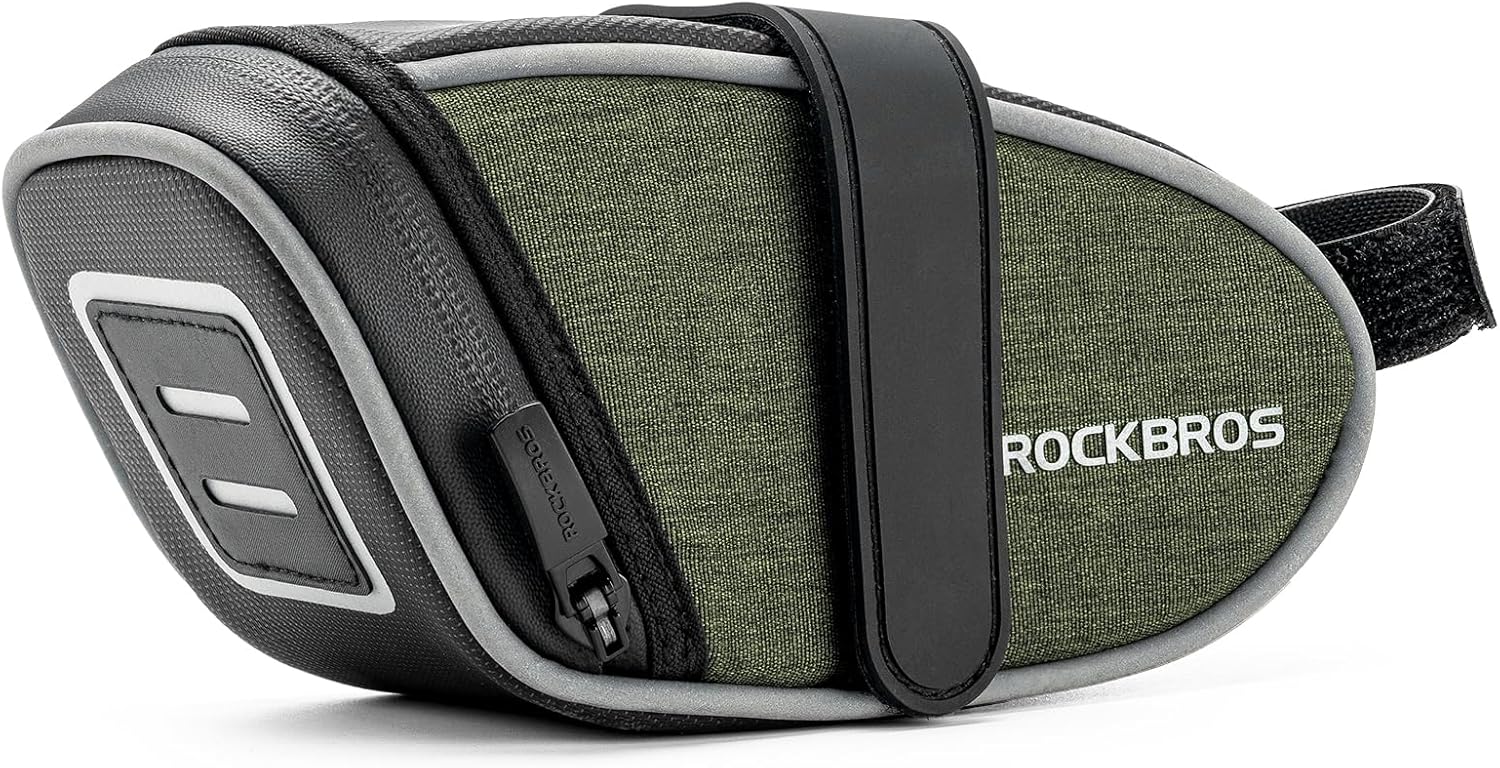 ROCKBROS - Bolsa de sillín para bicicleta, ligera, para ciclismo, almacenamiento de bicicleta, debajo del asiento para bicicleta de montaña y carretera