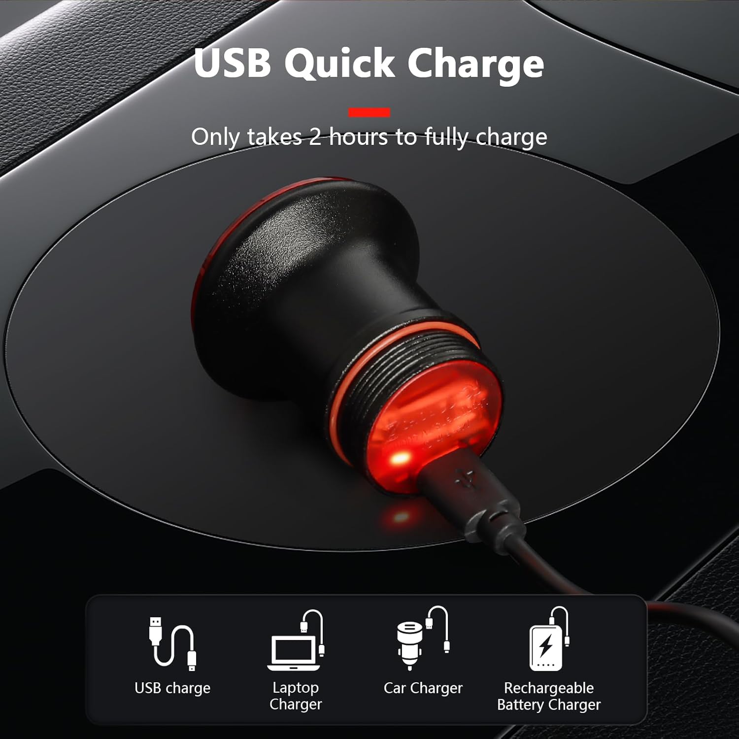 BOLANY - Luz de bicicleta redonda para tija de sillín – Detección inteligente de frenos, 7 modos, 100 lúmenes, impermeable, larga duración de la batería