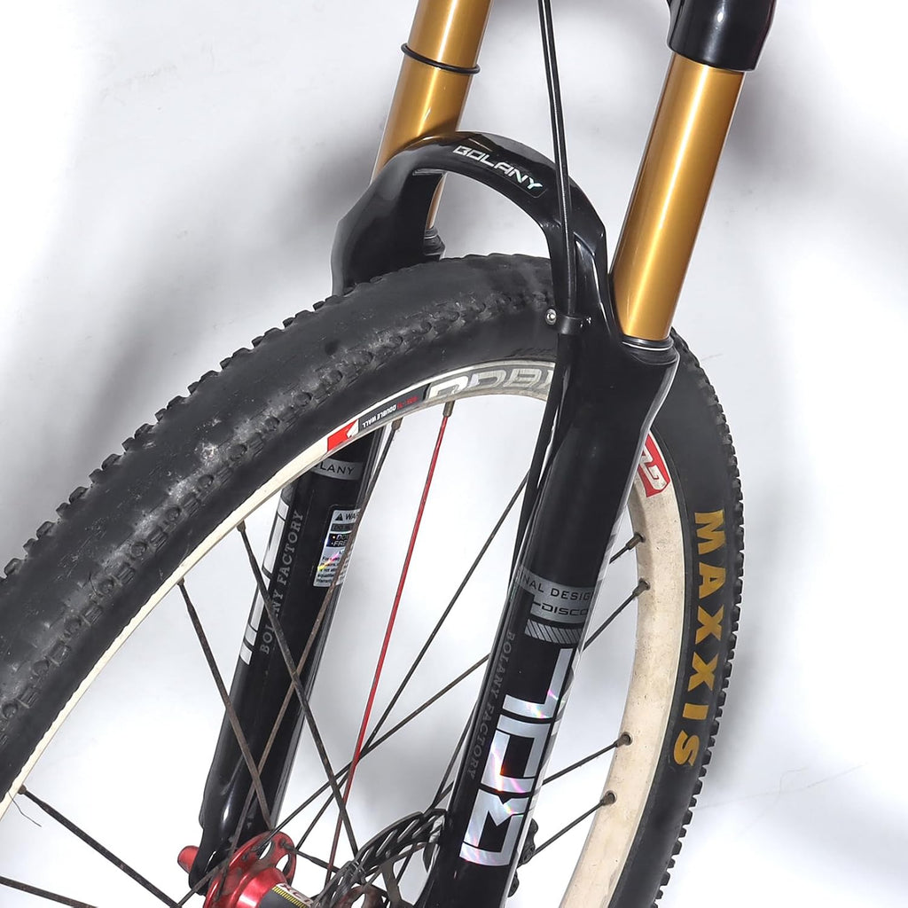 BOLANY - Horquilla de suspensión para bicicleta de 27,5/29 pulgadas, 120 mm, recorrido, 28,6 mm x 220 mm, dirección recta sin rosca, 9 mm, QR, 100 mm, versión de freno de disco de separación MTB