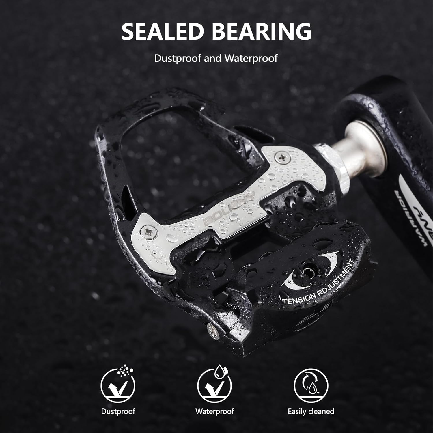 BOLANY Road Bike Pedals, SPD-SL Pedals Bicycle Clipless Sealed Bearing Nylon Lightweight Pedals Compatible with Shimano SPD-SL Cleats for Outdoor Indoor Cycling (9/16'')'