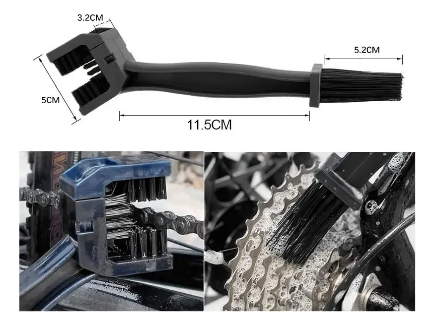 Cepillo Limpiador De Cadena Bici/moto Negro Rockbros