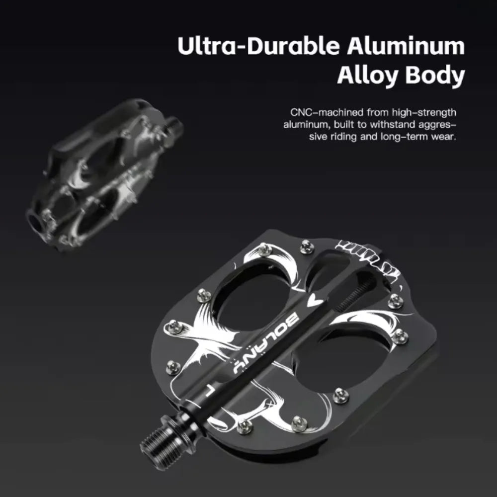 Pedales De Aluminio Negros Bolany Edicion Skull Fire