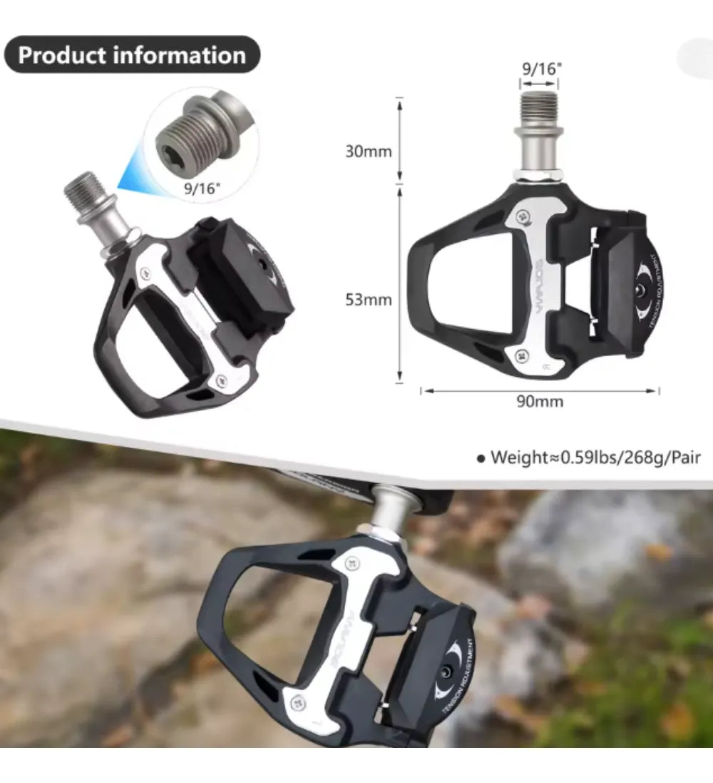 Pedales Bolany De Clip Calas Incluidas Road Lock 266g Nylon