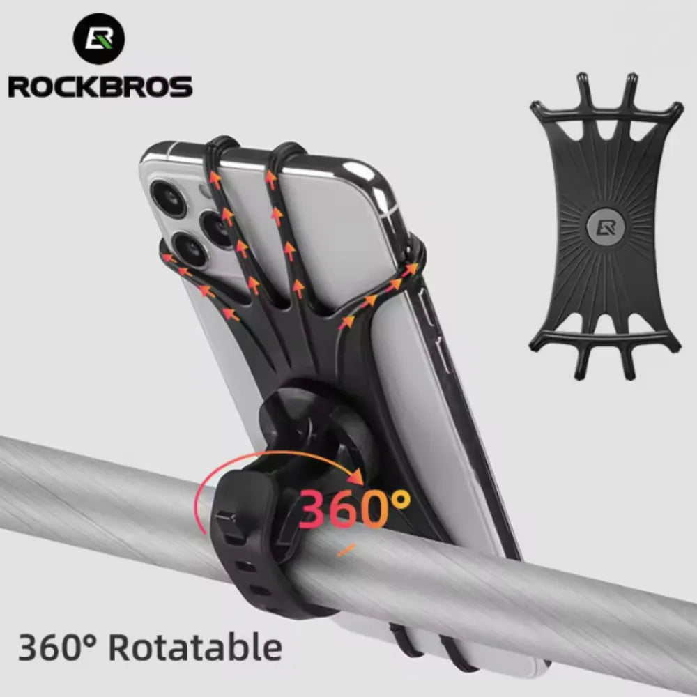 Soporte Para Celular Universal Rockbros De Silicon Negro