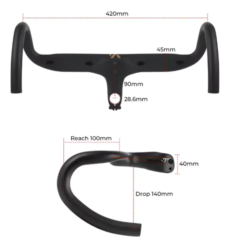 Manillar Aerodinamico Para Bicicleta De Ruta Aluminio 570g