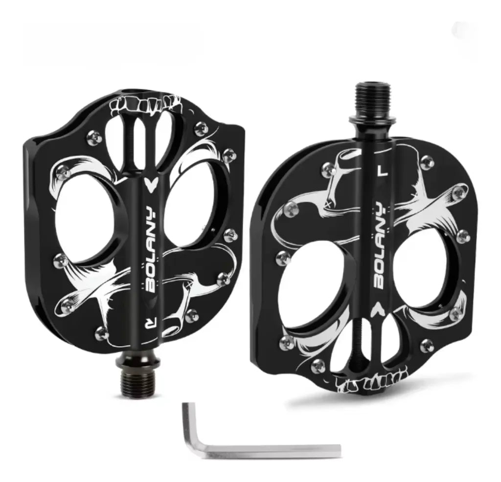 Pedales De Aluminio Negros Bolany Edicion Skull Hat