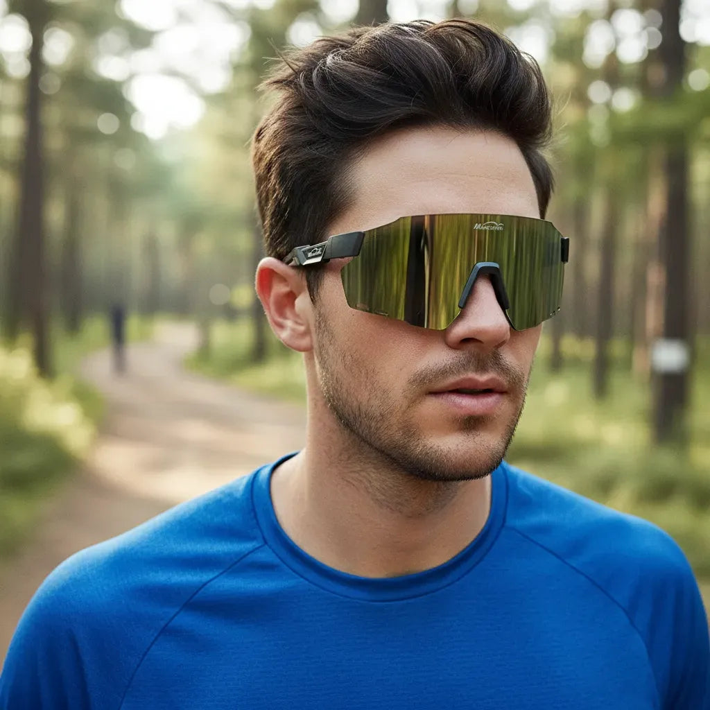 Lentes Polarizado + Revo Windbreaker Magicshine Lente Dorada
