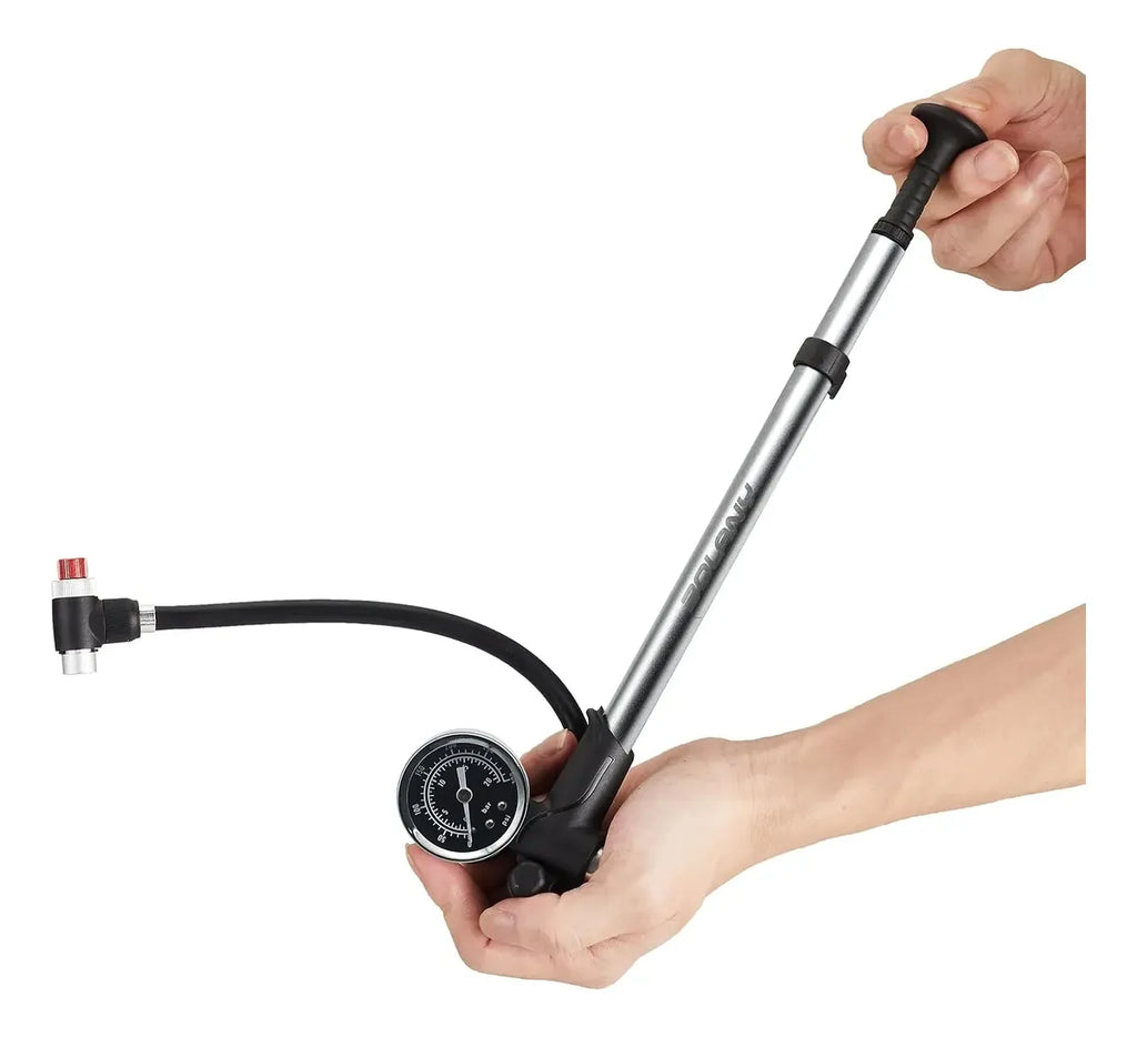 Bomba Para Suspension De Aluminio Con Manometro Max 300psi Negro