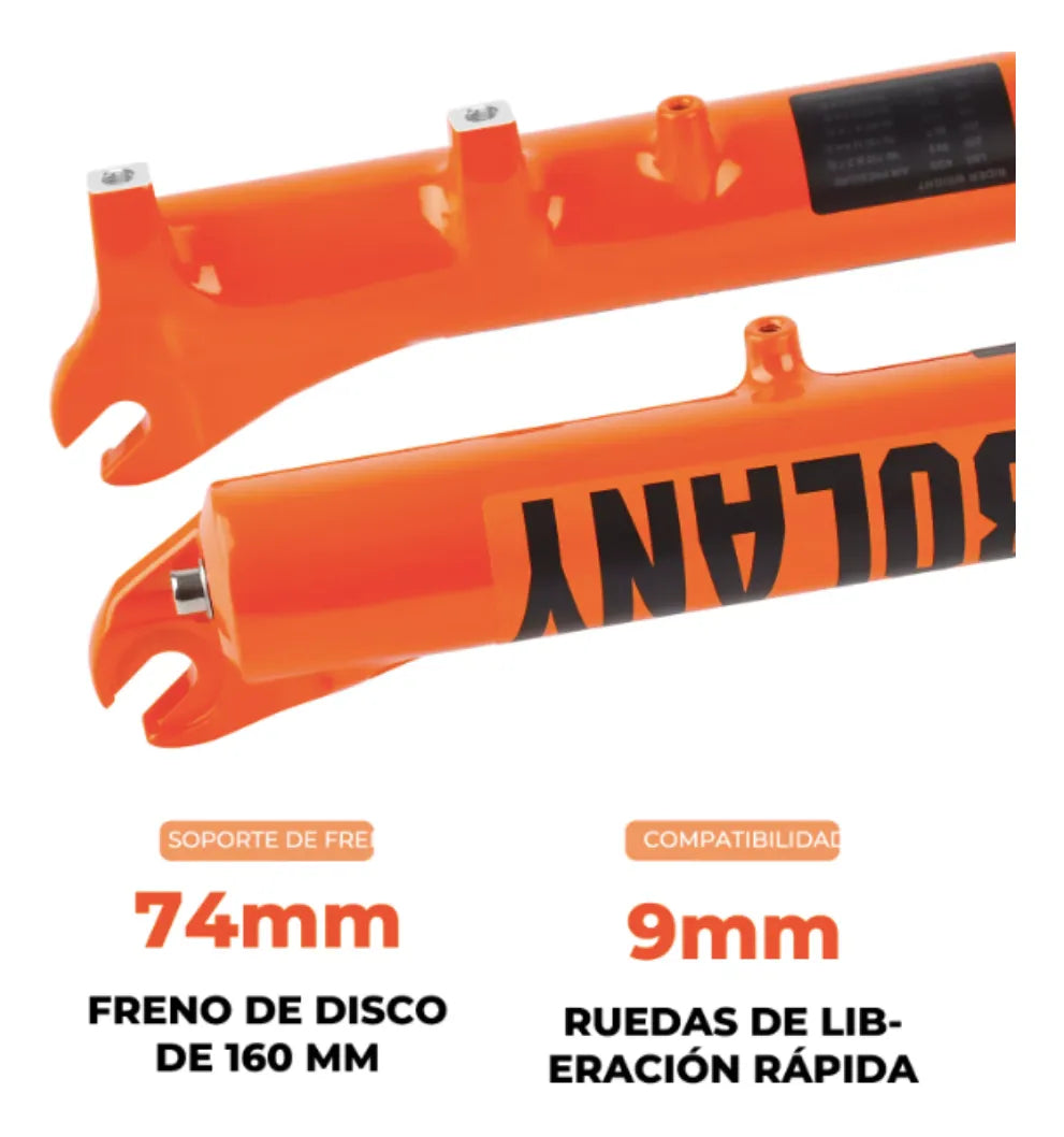 Suspension R29 120mm Recto Qr Release Naranja Manual 32mm