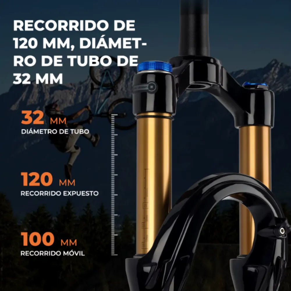 Suspension R29 120mm Recto Qr Release Naranja Manual 32mm