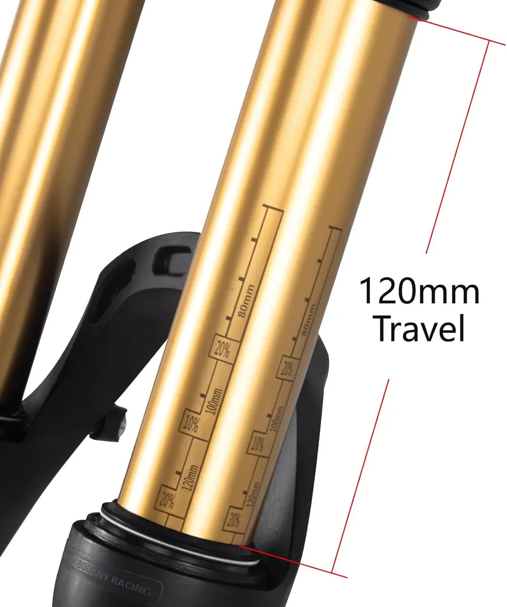 Bolany Horquilla De Aire Dorada Rodado 26 Recto 120mm Mando Dorado