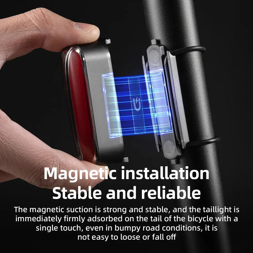 Luz Trasera Smart Magnetica Rectangular Negro Rockbros