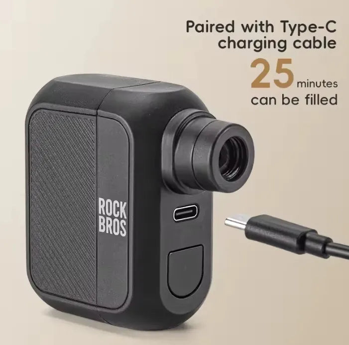 Rockbros Mini Compresor de Aire Eléctrico para Neumaticos De Bicicleta, 100 PSI