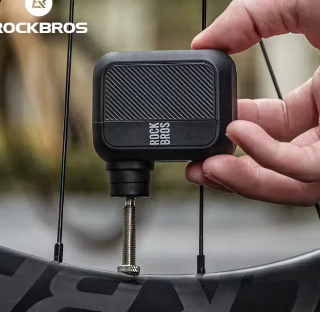 Rockbros Mini Compresor de Aire Eléctrico para Neumaticos De Bicicleta, 100 PSI