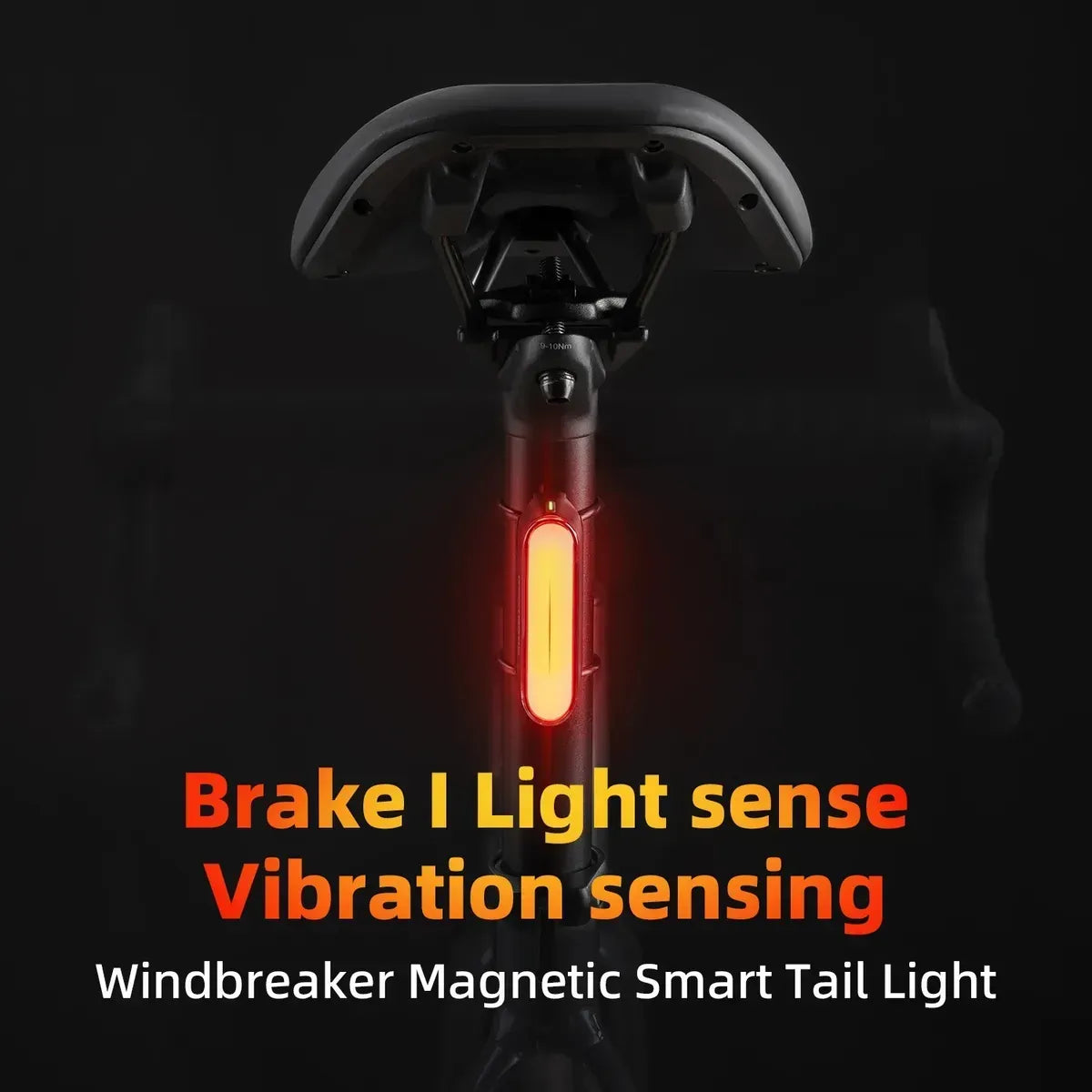 Luz Trasera Smart Magnetica Rectangular Negro Rockbros