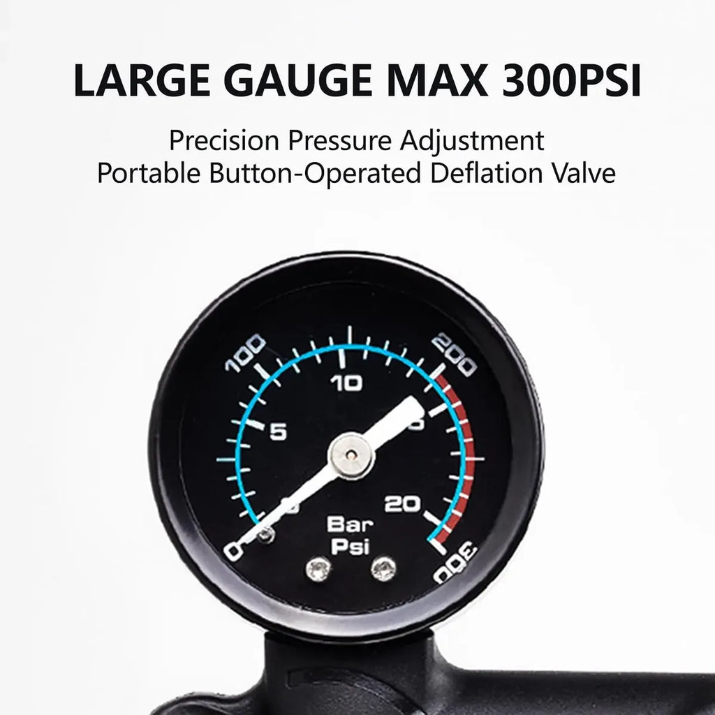 Bomba Para Suspension De Aluminio Con Manometro Max 300psi Negro