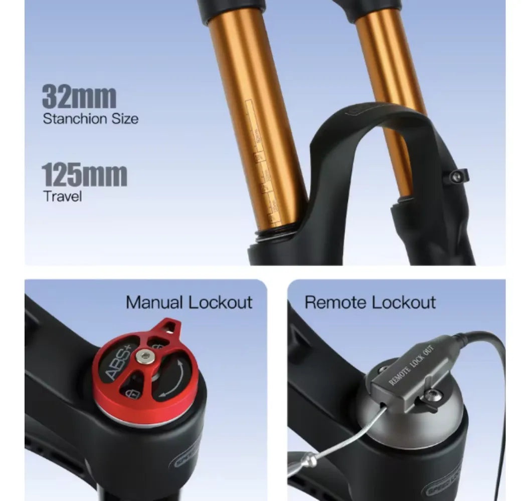 Horquilla Bolany R29 120mm Recto Qrrelease Dorado Reflejante