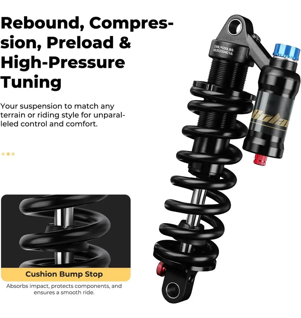 Amortiguador Trasero Bolany Bloqueo Aire 210mm X 550lbs Dh
