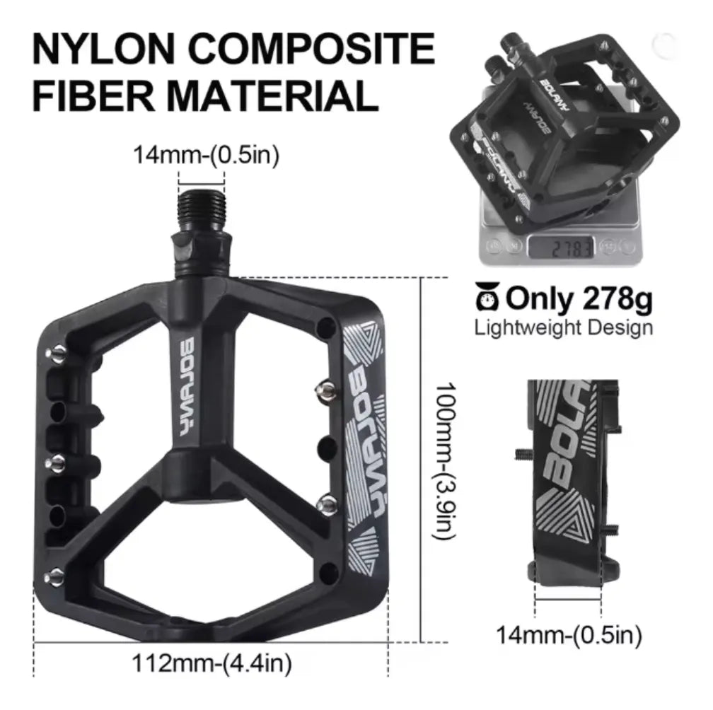 Pedales De Nylon Con Pines De Aluminio Resistentes