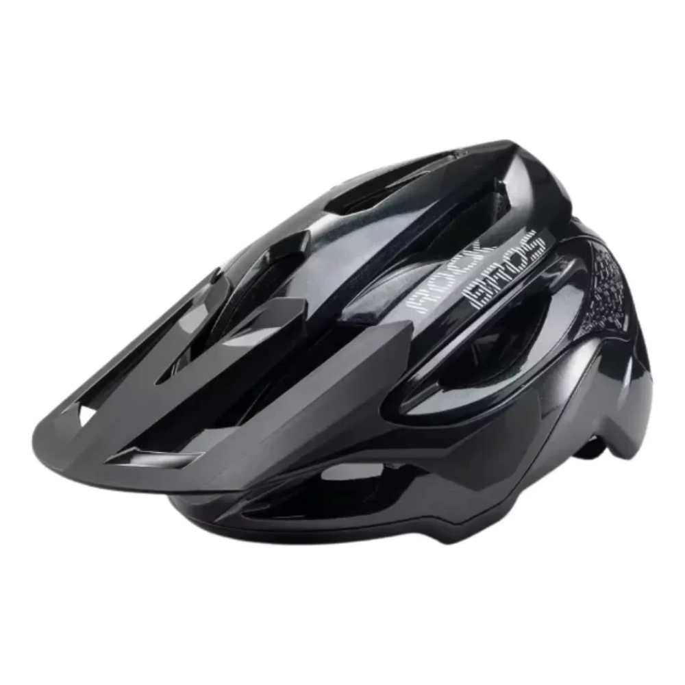 Casco Con Visera Extraible Rockbros Negro Brilloso