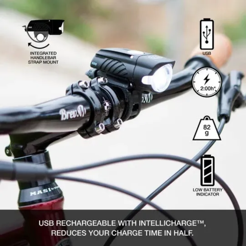 Lamparas Niterider Swift 500 Vmax+ 150 Led Usb Combo Led Pro Negro