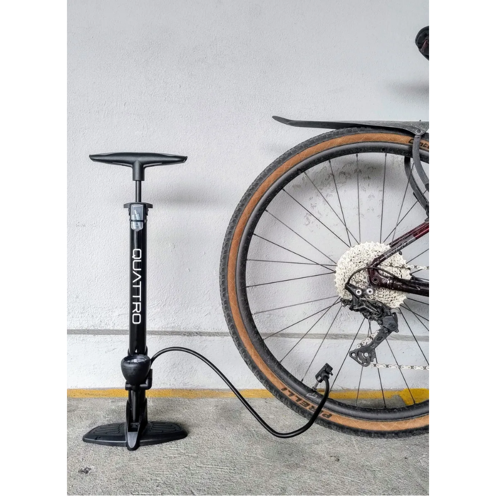 Bomba Bicicleta Quattro Sport 165psi Con Medidor Negro