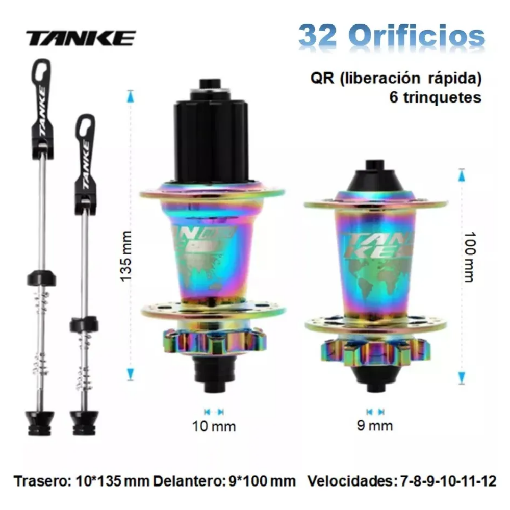 Masas Tronadoras Tanke De 32h Para Mtb Tanke 8/9/10/11s Par