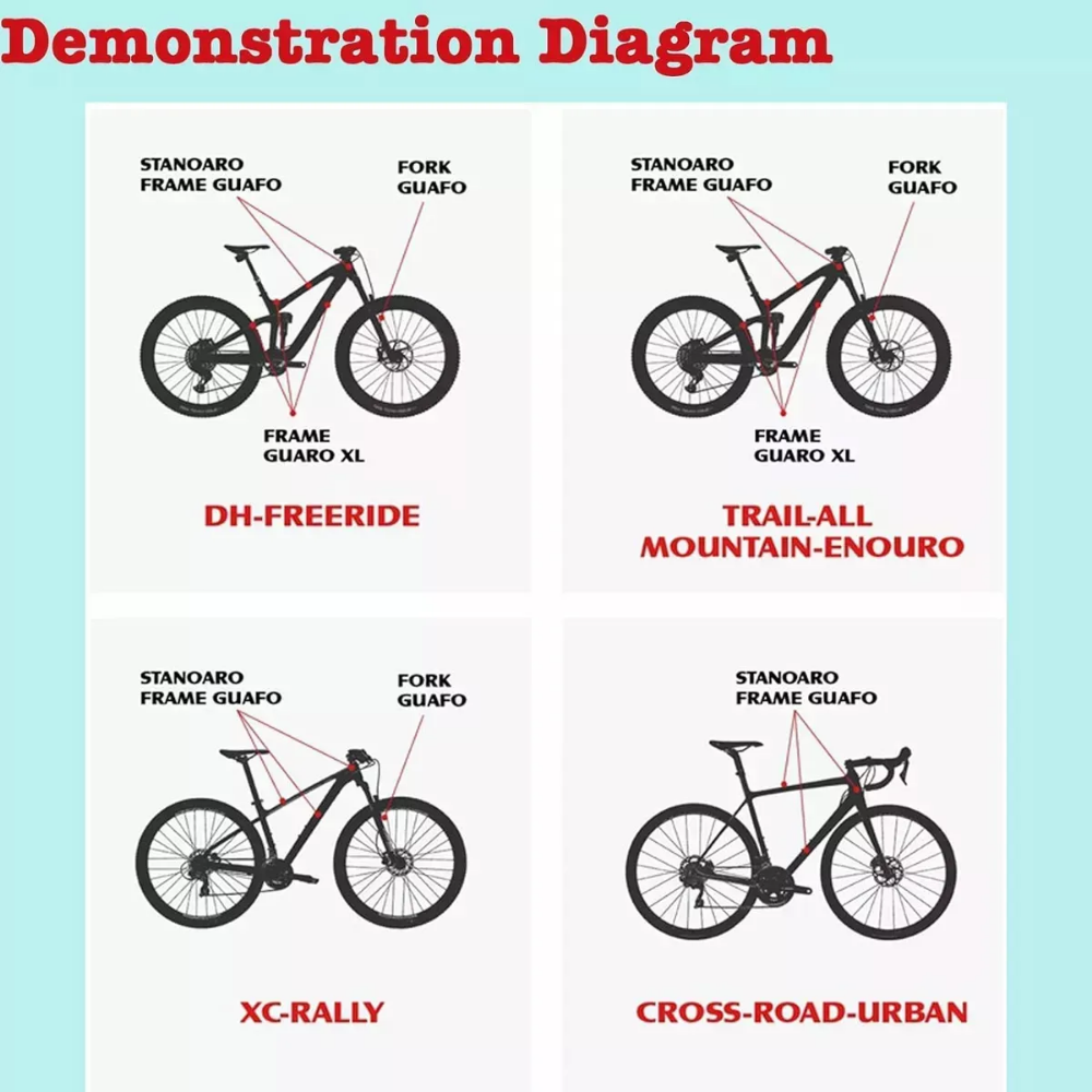 Protector De Cuadro De Bici Mtb Pegatina Ruta Gravel Enlee Negro