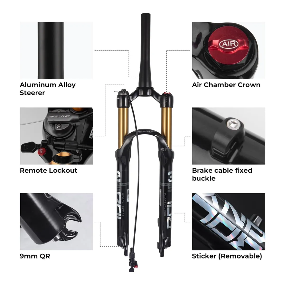 Suspension De Aire Dorada Bolany R26 Con Mando 120mm Conico Dorado