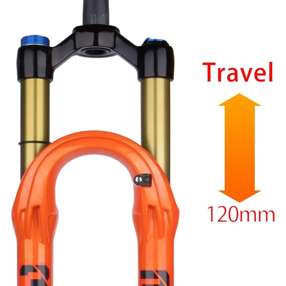 Suspensión De Aire Bolany 27.5 Dorada Con Mando Para Bici Naranja
