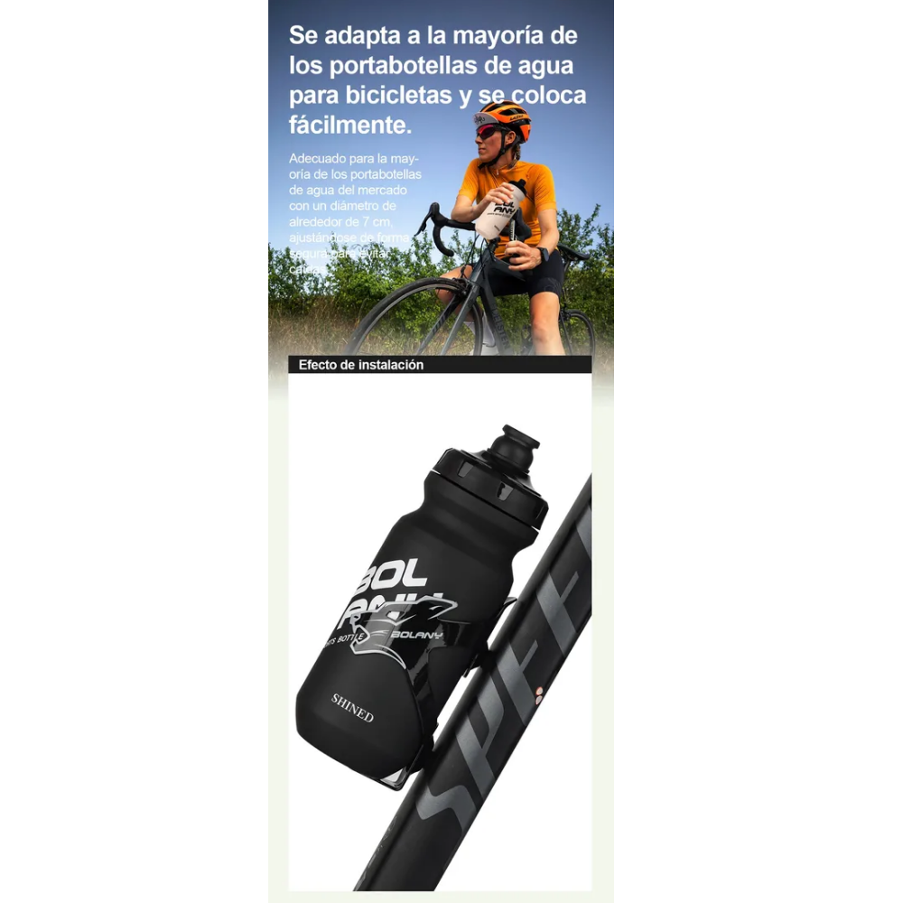 Bote De Agua 610ml Bolany Anfora Shined Mtb Ciclismo Bidon Gris Oscuro
