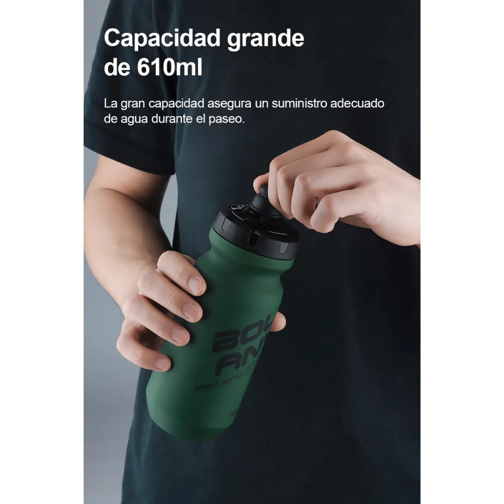 Bote De Agua 610ml Bolany Anfora Shined Mtb Ciclismo Bidon Gris Oscuro
