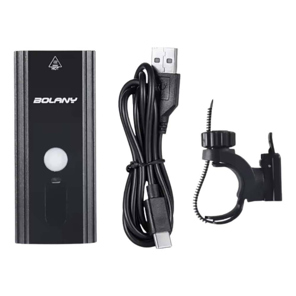 Luz Delantera De 600 Lumenes Para Bicicleta Bolany Aluminio Negro