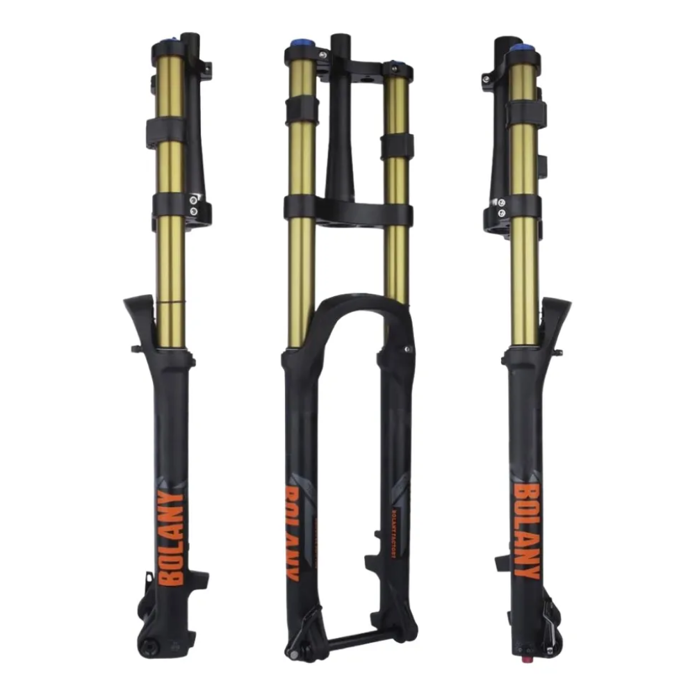Suspensión Dorada Bolany R27.5 De 180mm Conica Eje Boost Dorado