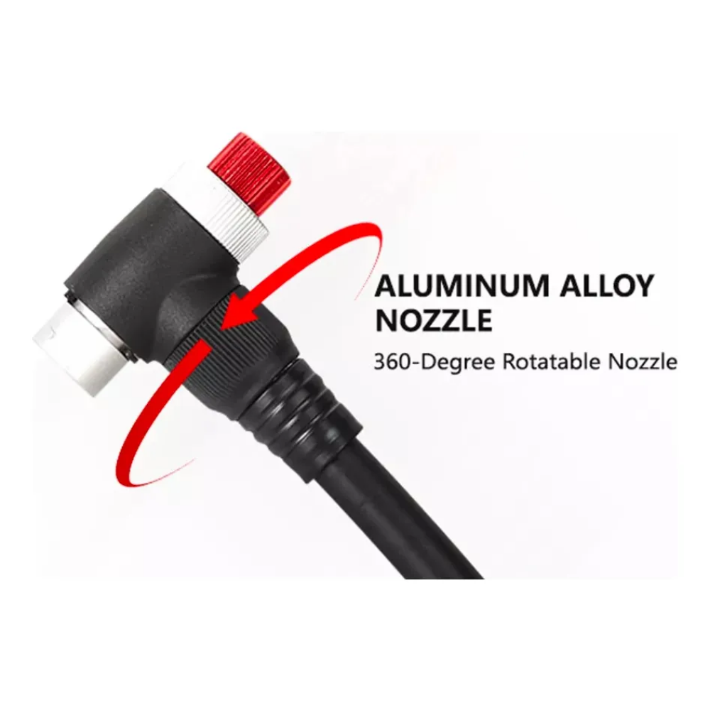 Bomba Para Suspensión De Aire Con Manometro Bolany Aluminio Negro