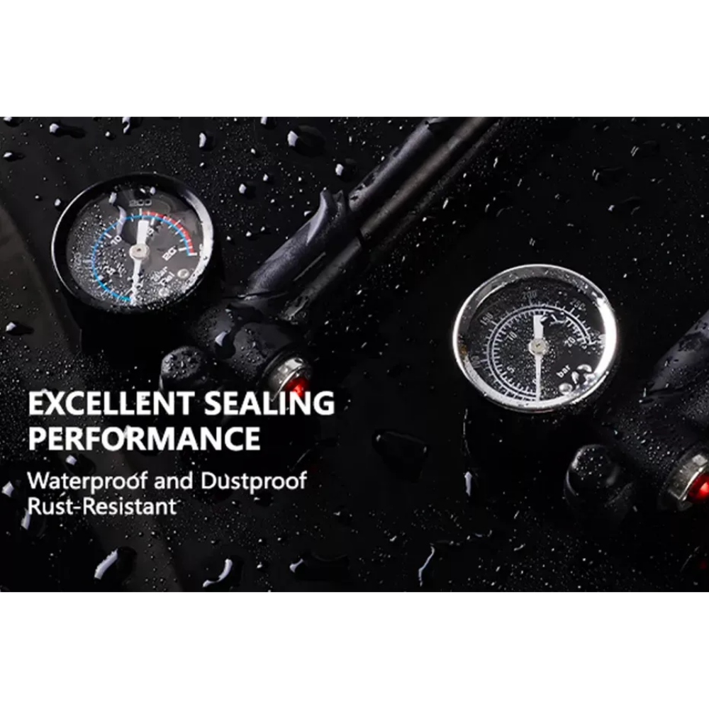 Bomba Para Suspensión De Aire Con Manometro Bolany Aluminio Negro