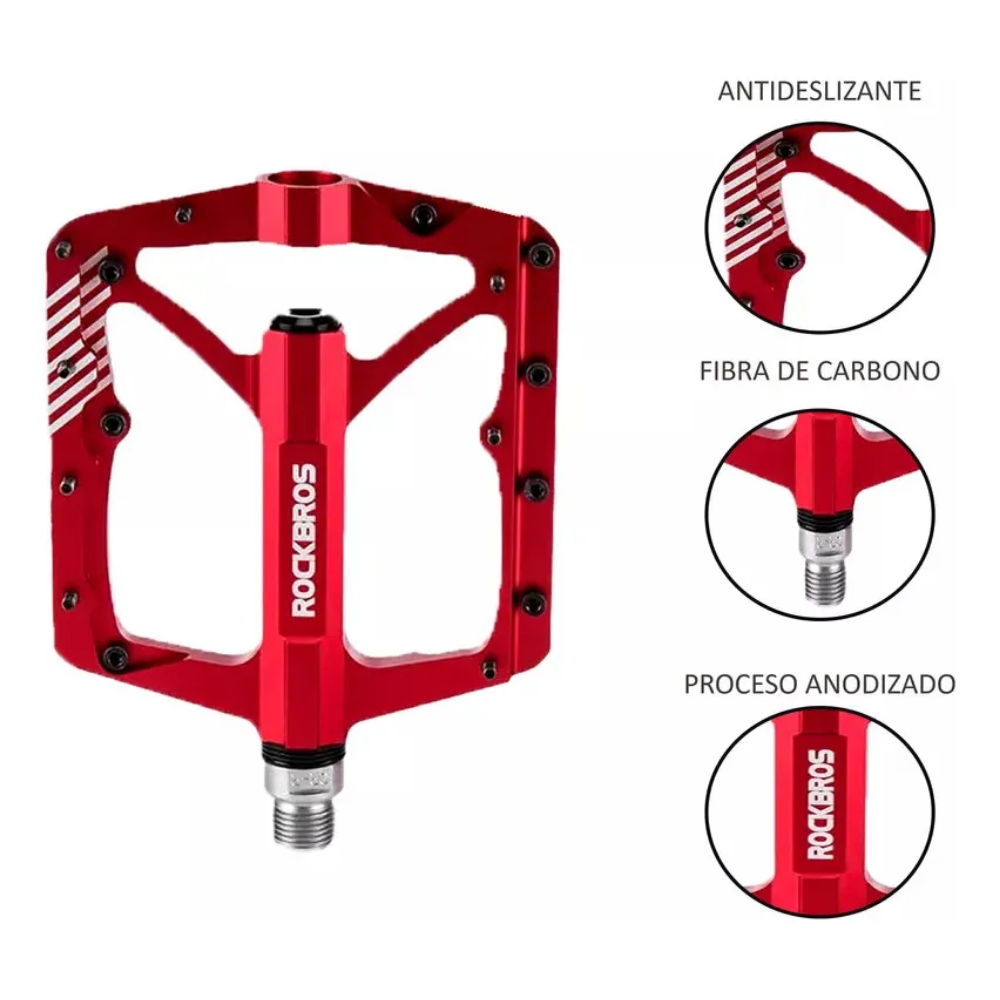 Pedales De Aluminio Amplios Rockbros Para Mtb Pines