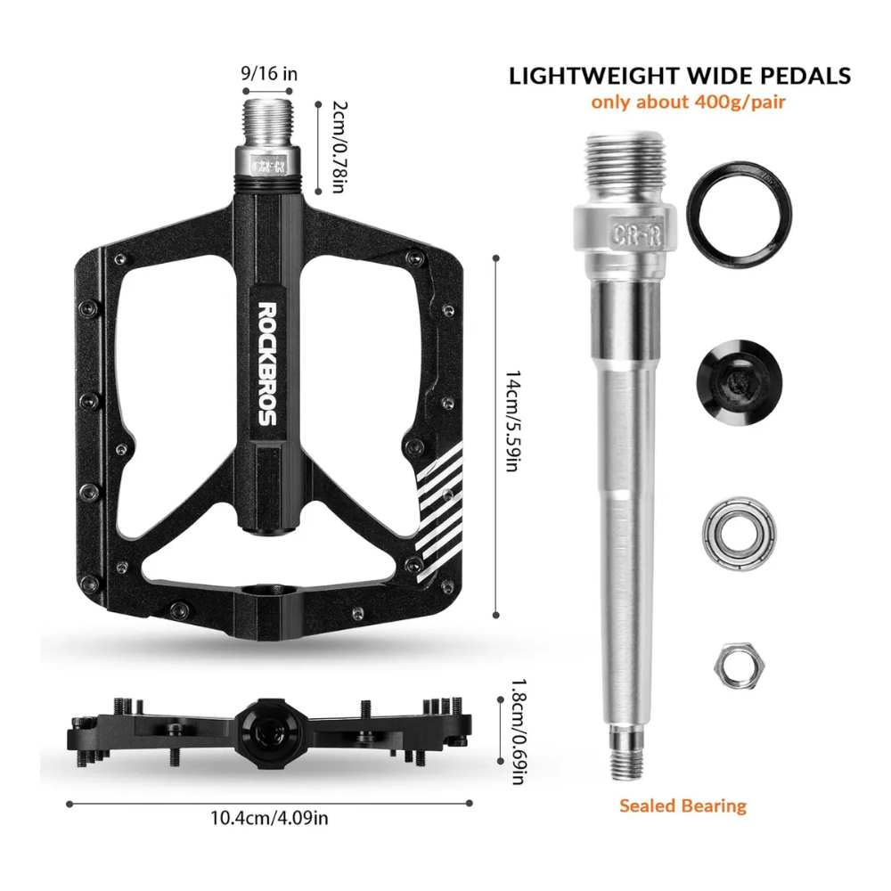 Pedales De Aluminio Amplios Rockbros Para Mtb Pines