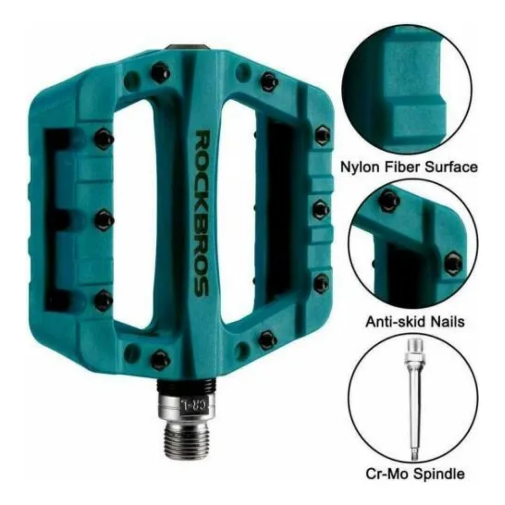 Pedales Rockbros Plataforma Mtb, Ciclismo Balero Sella Nylon