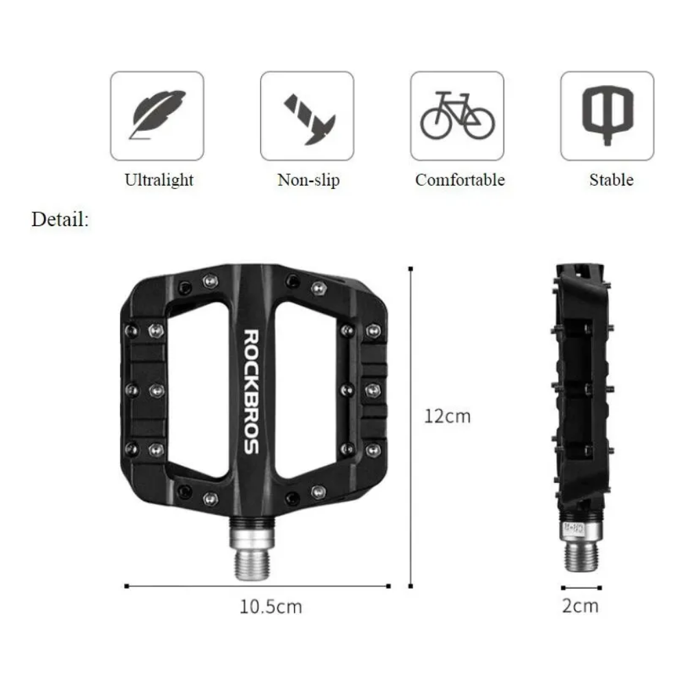 Pedales Rockbros Plataforma Mtb, Ciclismo Balero Sella Nylon