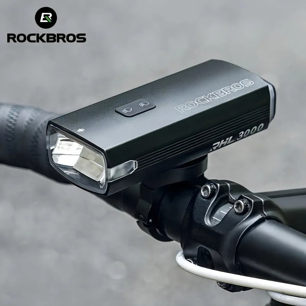 Luz Delantera Para Bicicleta De 3000 Lumenes Rockbros New Negro