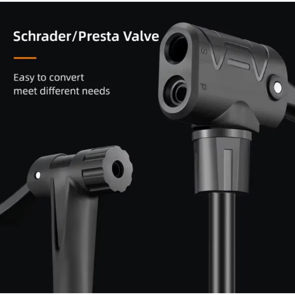 Bomba De Piso Con Manometro Para Bici Rockbros De Aluminio Negro